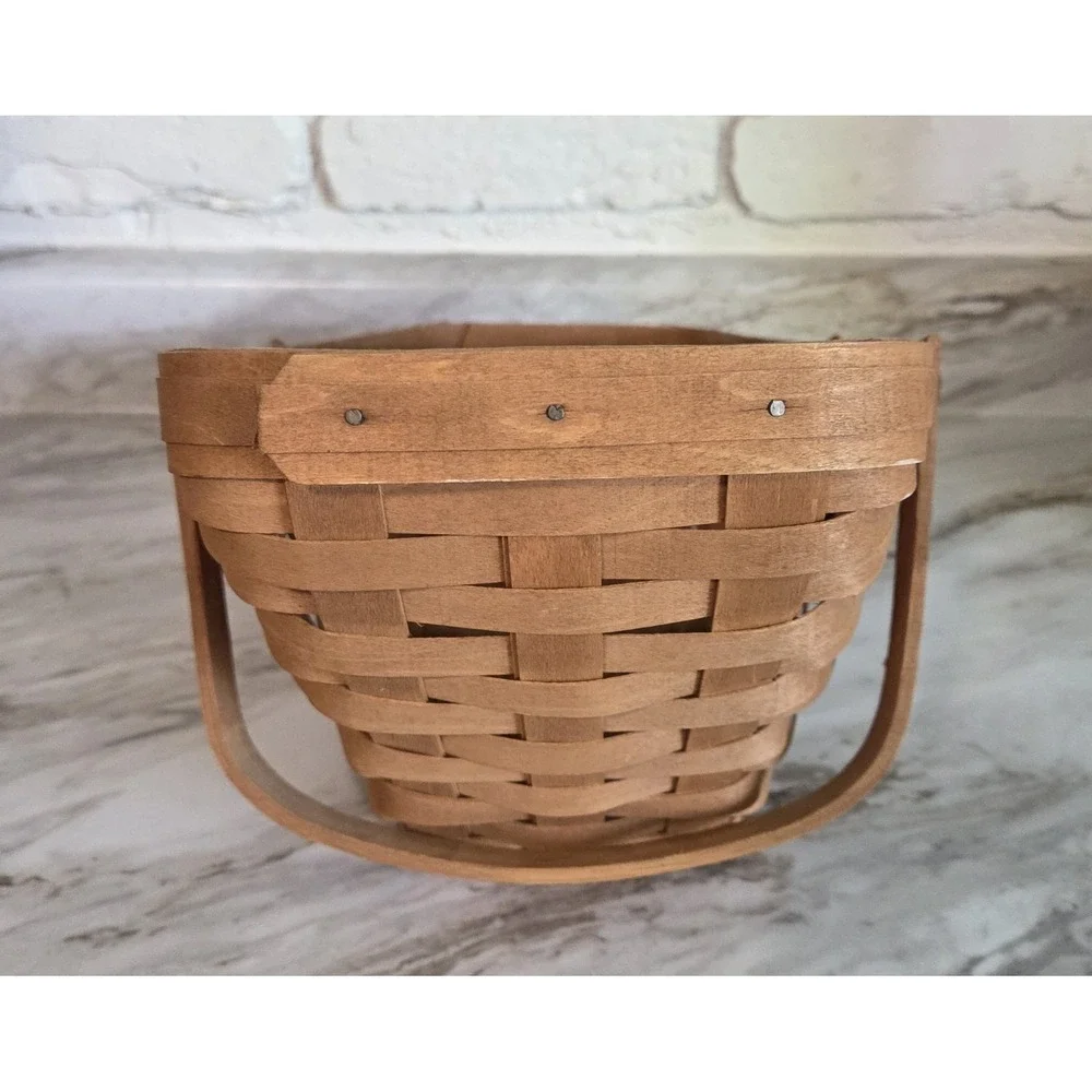 Longaberger 1988 Vintage Carrying‎ Vegetable Basket Swing Handles 80's Signed